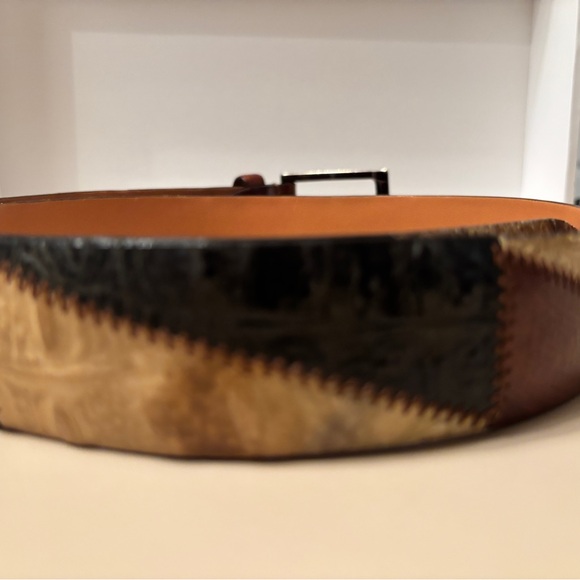 Stefano Piazza Leather Reptile Patchwork Belt - Picture 3 of 5